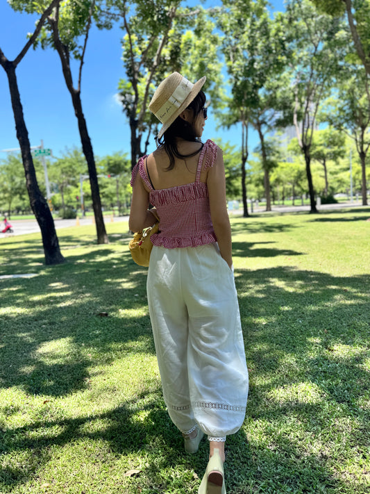 學院風蝴蝶結格紋背心