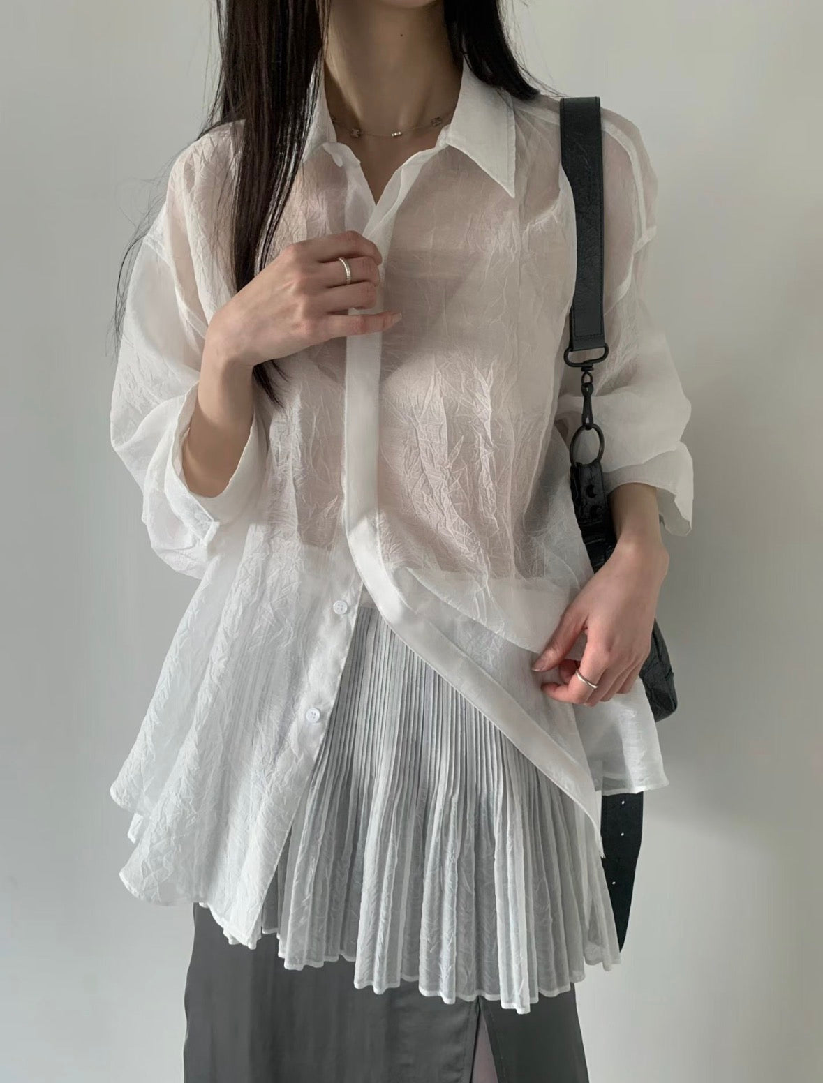 設計感絲光襯衫（套）現貨