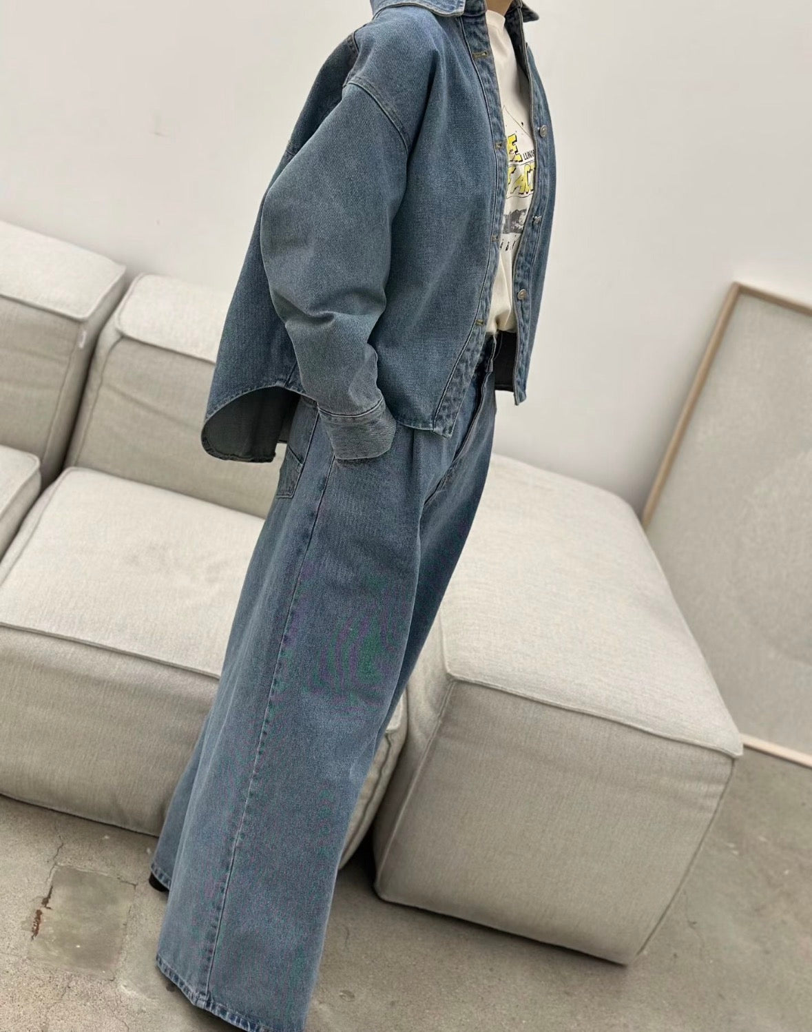 微刷色顯瘦丹寧外套 現貨